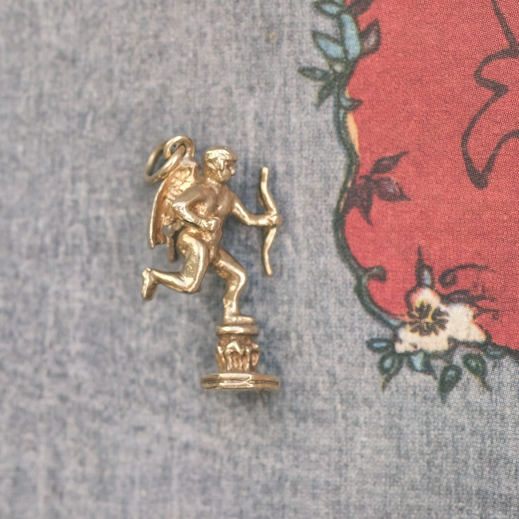 Vintage Figural Cupid Charm - Lost Owl Jewelry