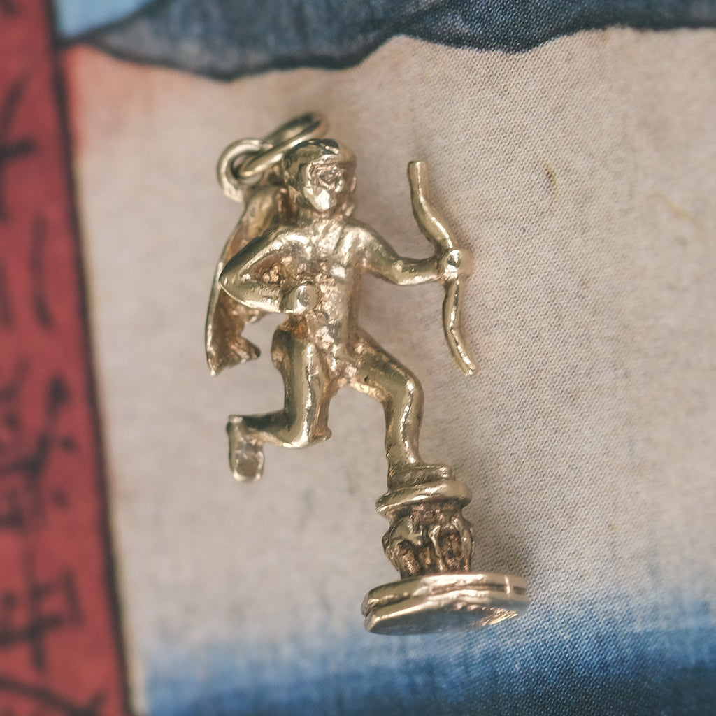 Vintage Figural Cupid Charm - Lost Owl Jewelry