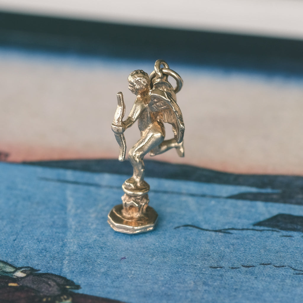 Vintage Figural Cupid Charm - Lost Owl Jewelry