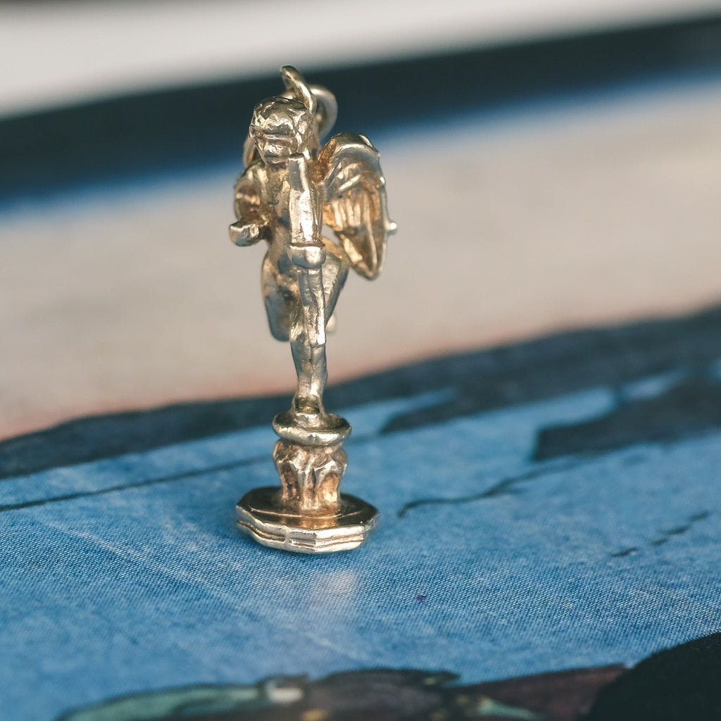Vintage Figural Cupid Charm - Lost Owl Jewelry