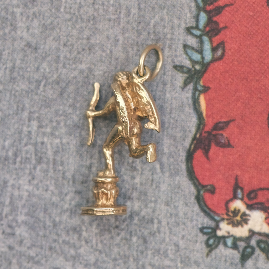 Vintage Figural Cupid Charm - Lost Owl Jewelry
