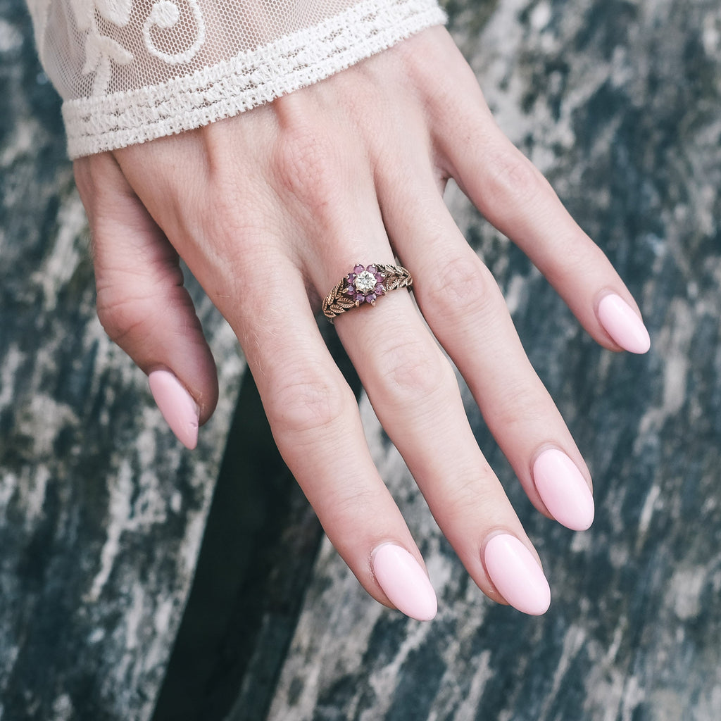 Vintage Flower & Leaf Ring - Lost Owl Jewelry