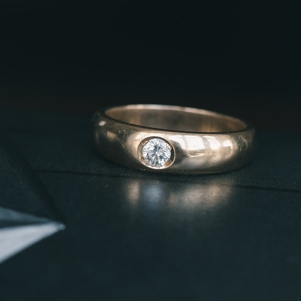 Vintage Flush Set Diamond Ring - Lost Owl Jewelry