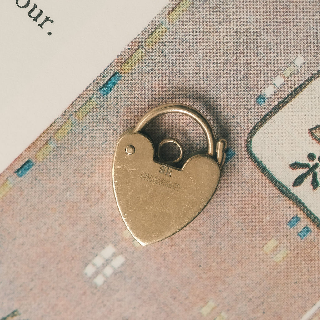 Vintage Gold Heart Padlock - Lost Owl Jewelry
