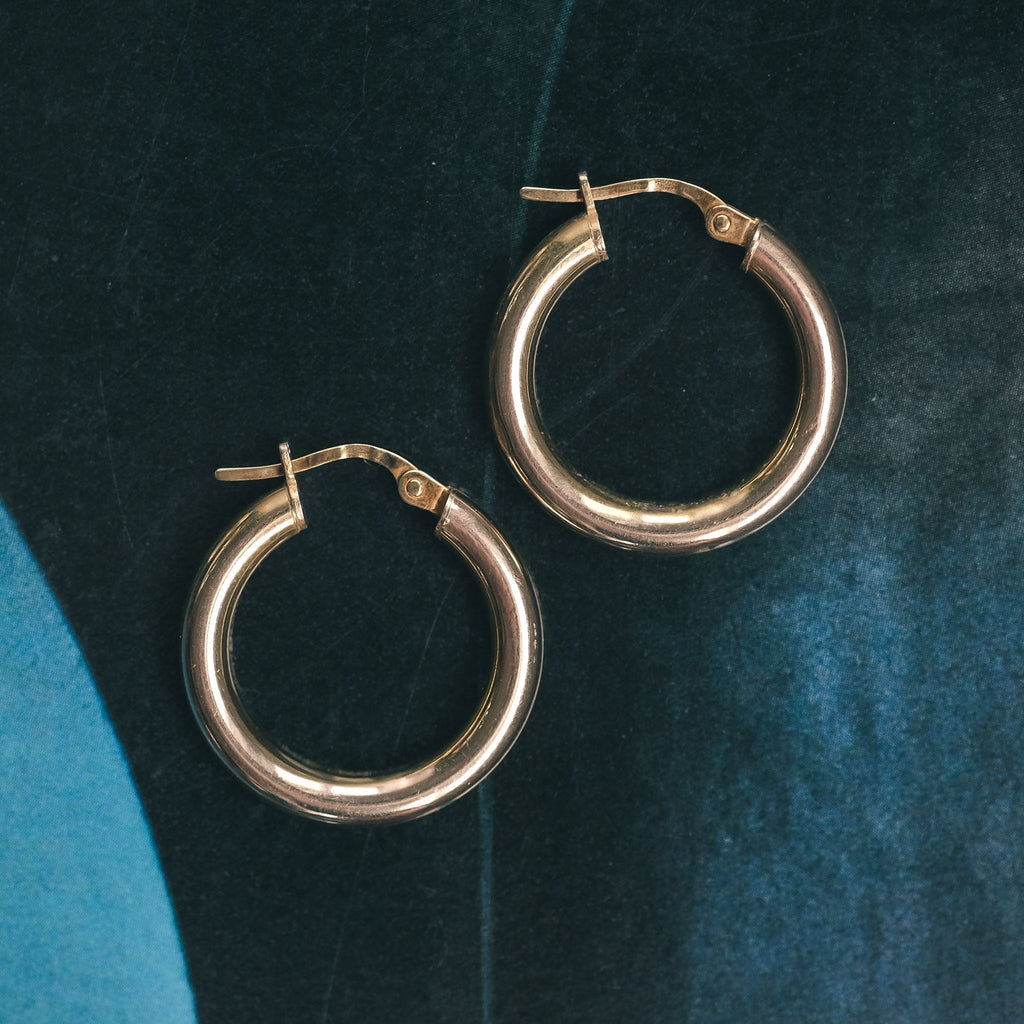 Vintage Gold Hoop Earrings - Lost Owl Jewelry