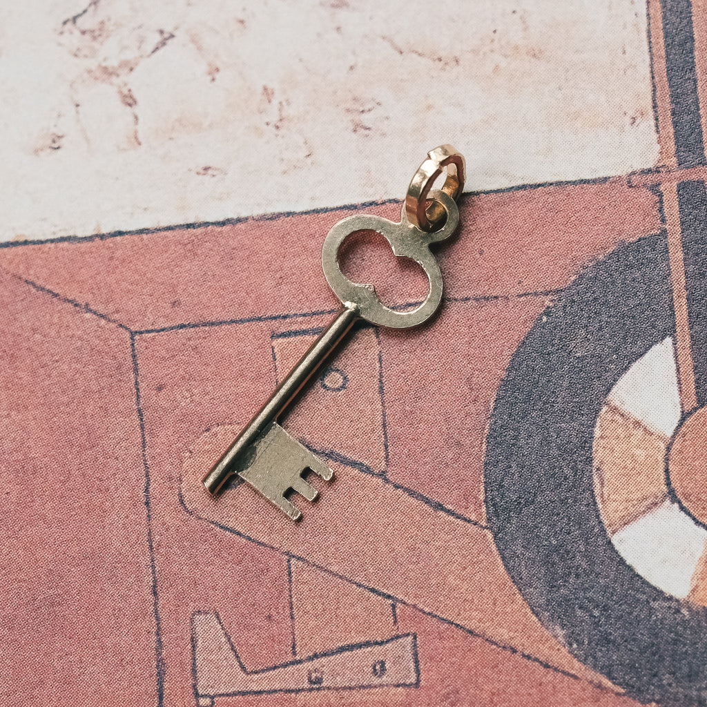 Vintage Gold Key Charm - Lost Owl Jewelry