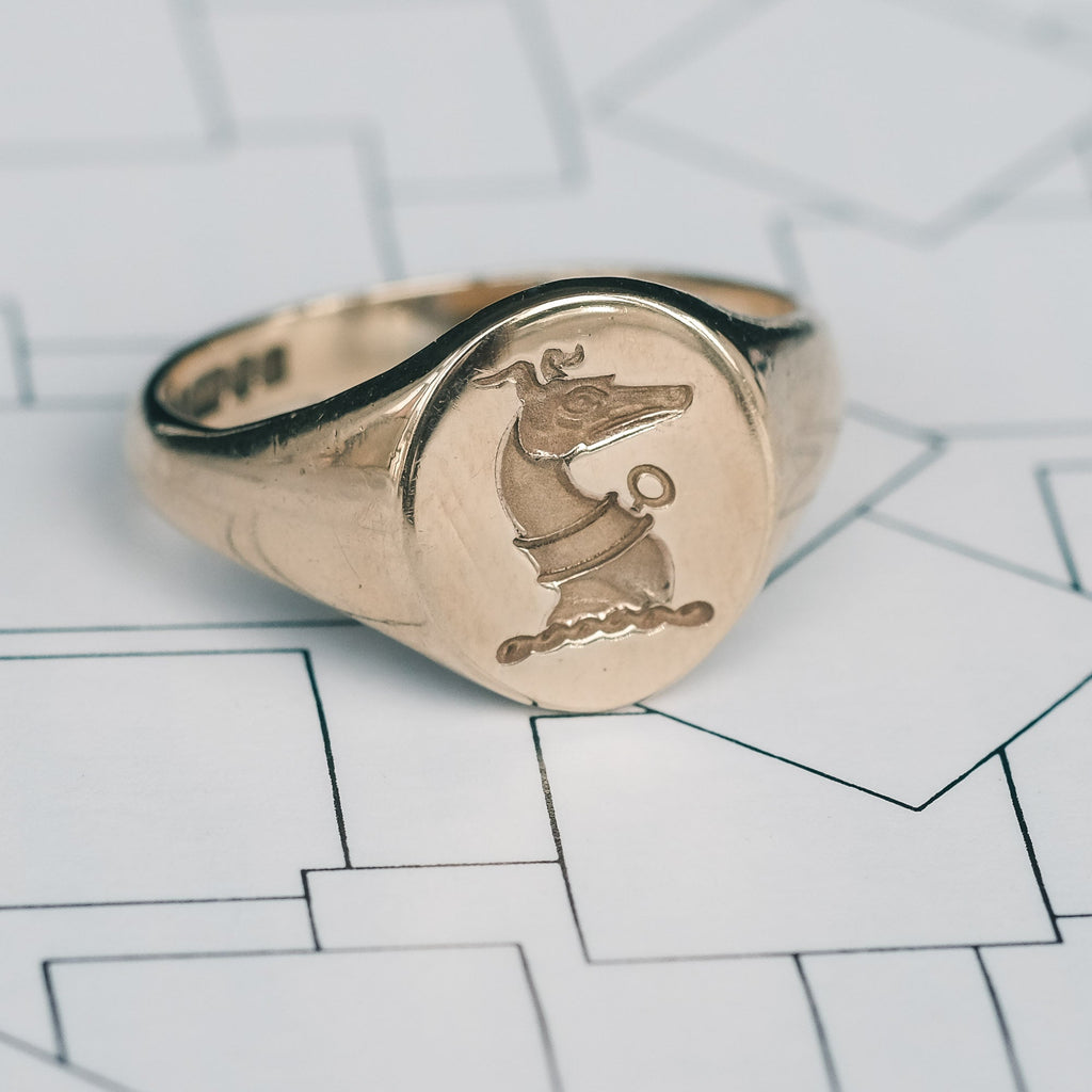 Vintage Greyhound Signet Ring - Lost Owl Jewelry
