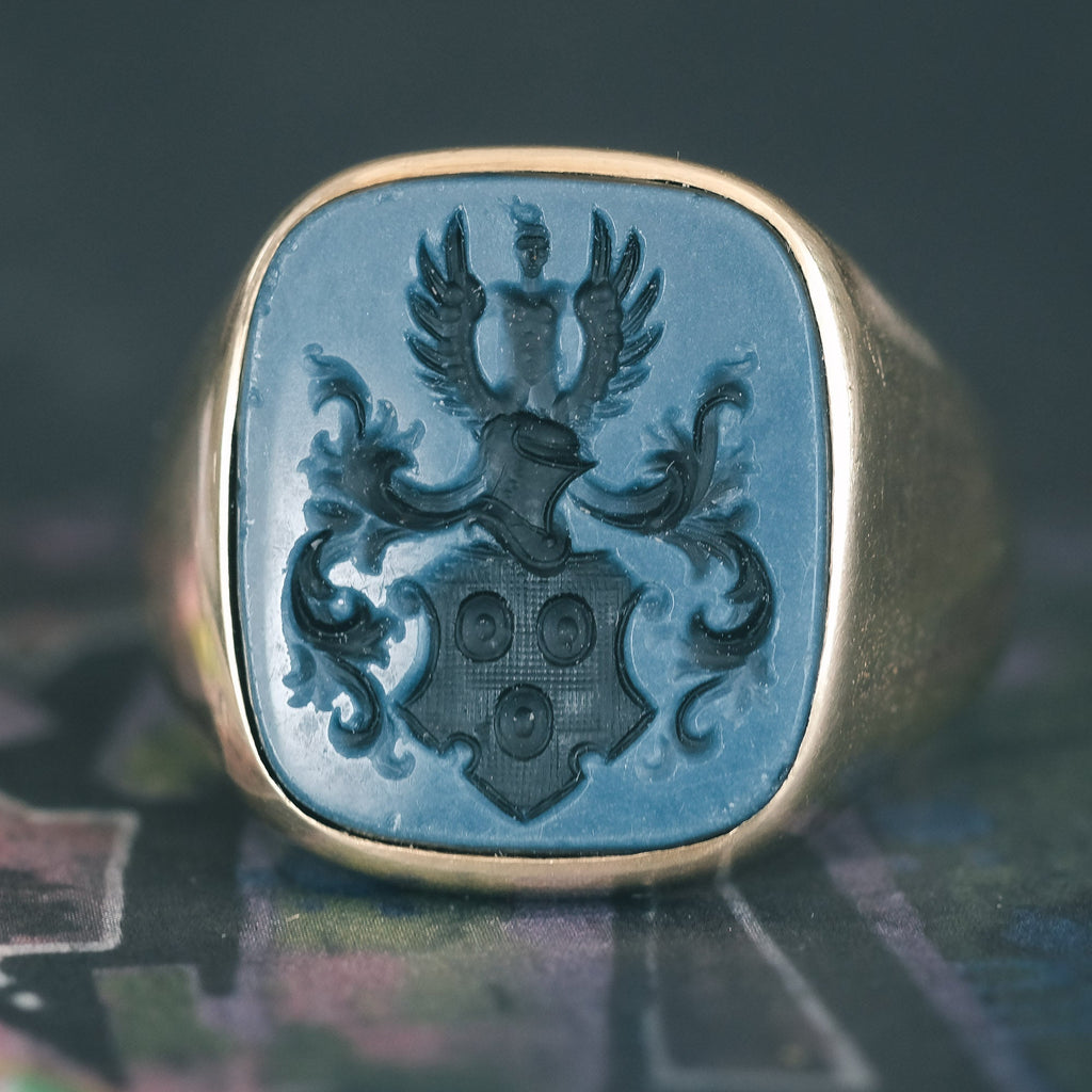 Vintage Heraldic Intaglio Ring - Lost Owl Jewelry