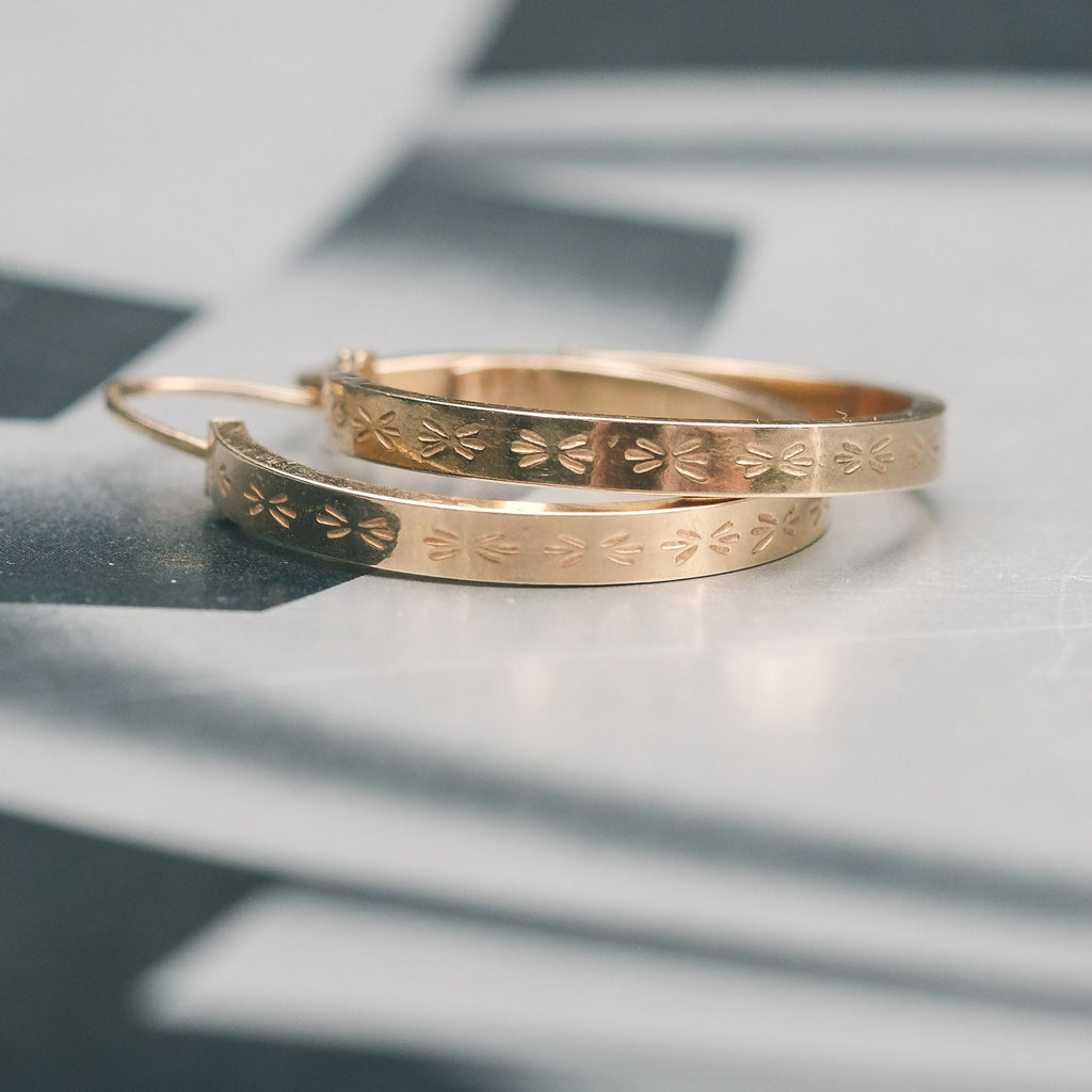 Vintage Italian Hoop Earrings - Lost Owl Jewelry