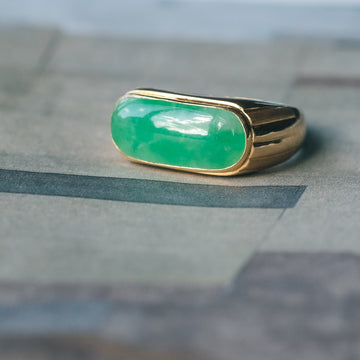 Vintage Jade Saddle Ring - Lost Owl Jewelry