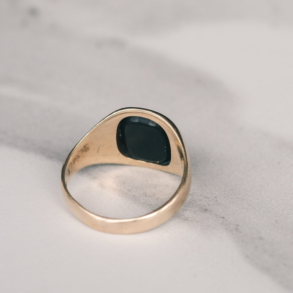 Vintage Onyx Signet Ring - Lost Owl Jewelry