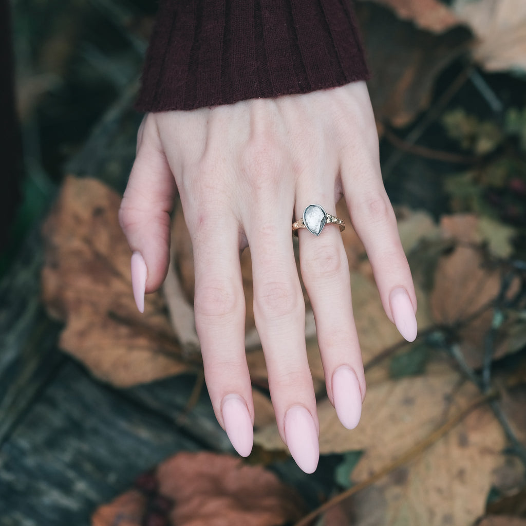 Vintage Pear Rose Diamond Ring - Lost Owl Jewelry