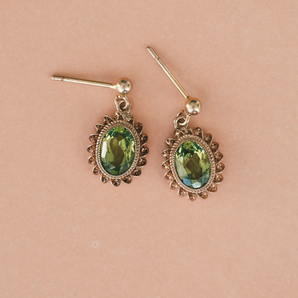 Vintage Peridot Earrings - Lost Owl Jewelry