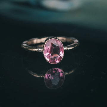 Vintage Pink Garnet Ring - Lost Owl Jewelry