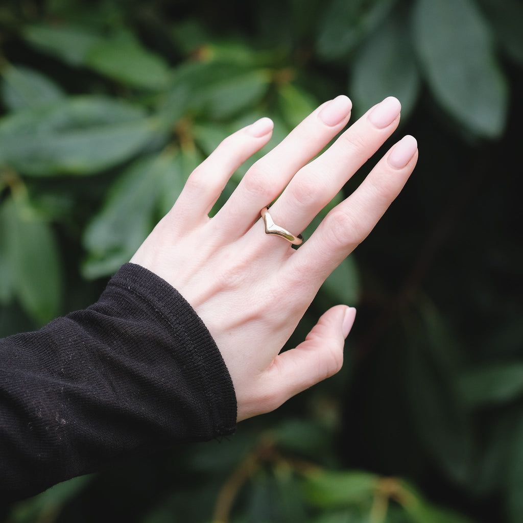 Vintage Puffy Wishbone Ring - Lost Owl Jewelry