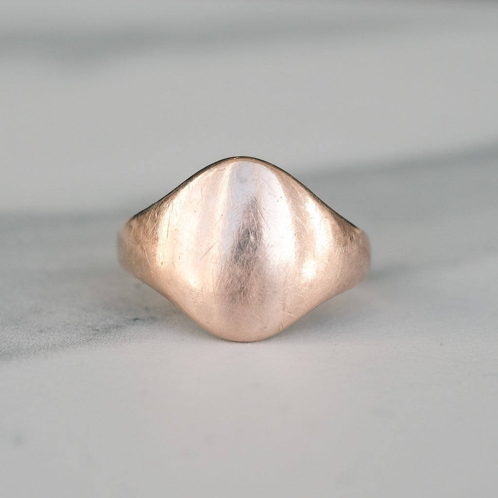 Vintage Rose Gold Signet Ring - Lost Owl Jewelry