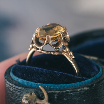 Vintage Scalloped Citrine Ring - Lost Owl Jewelry