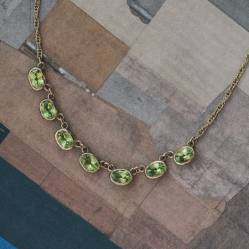 Vintage Seven Peridot Necklace - Lost Owl Jewelry