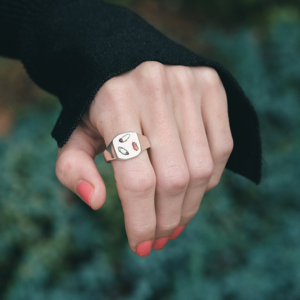 Vintage Shibayama Bugs Ring - Lost Owl Jewelry