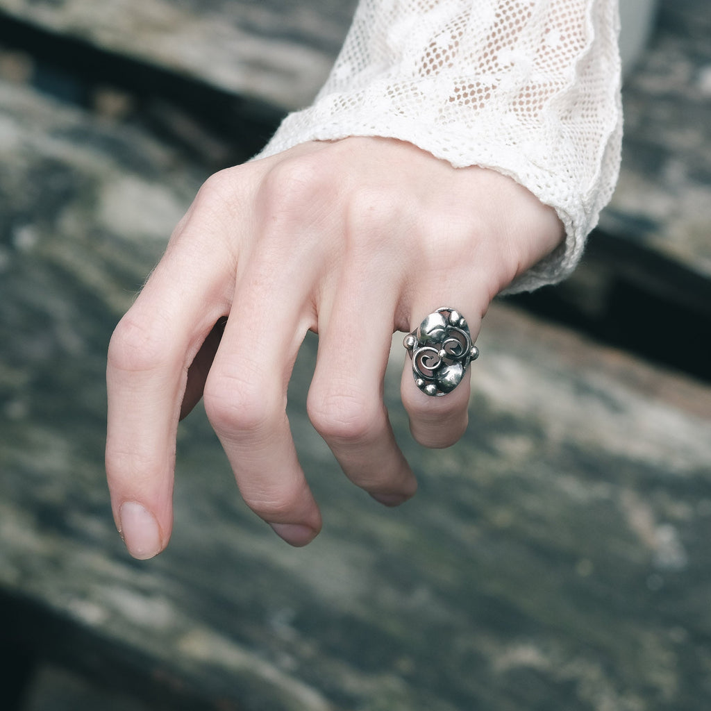 Vintage Silver "Vegetable Ring" - Lost Owl Jewelry