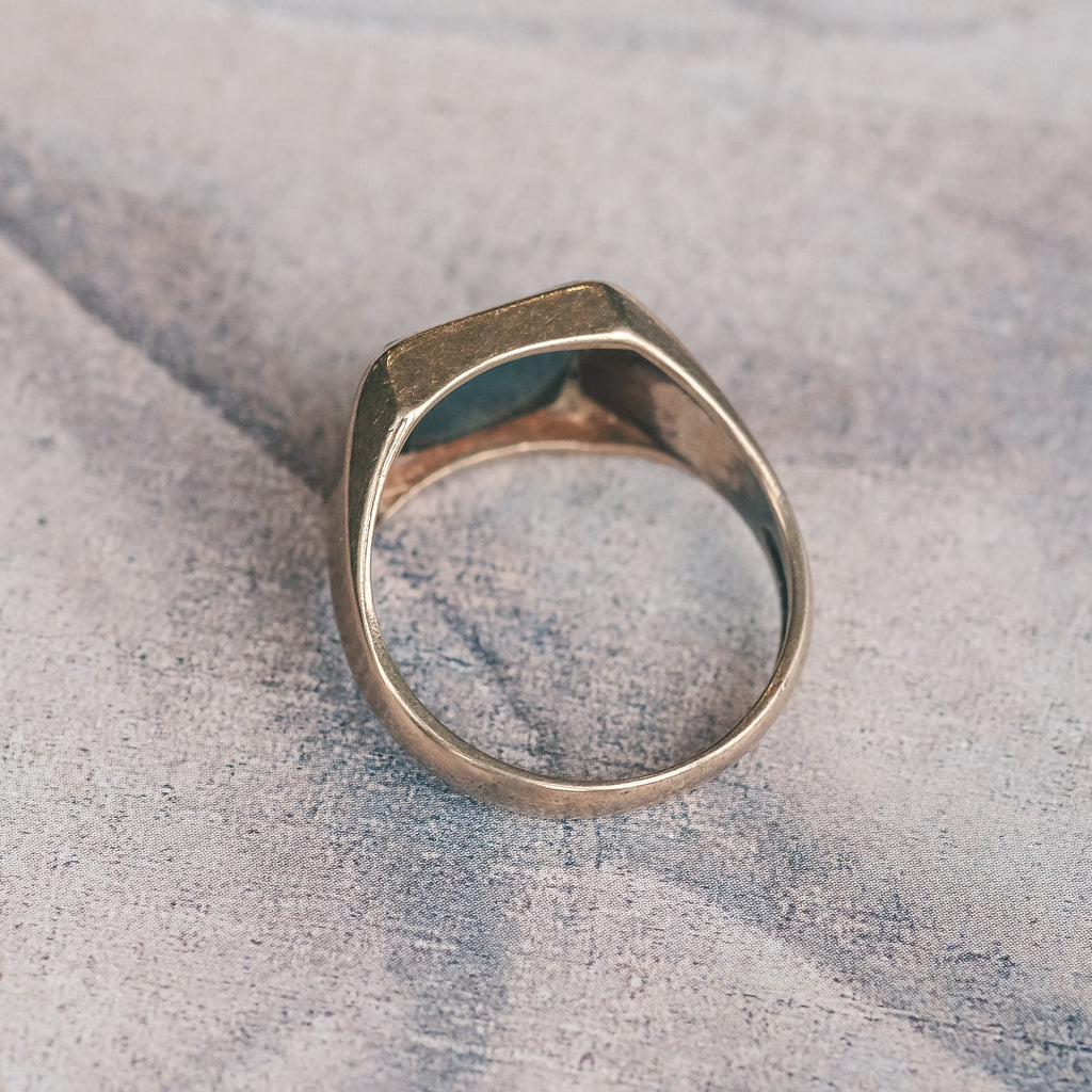 Vintage Square Bloodstone Signet Ring - Lost Owl Jewelry