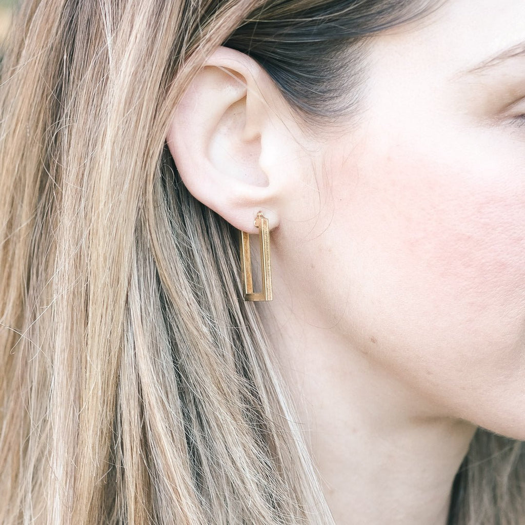 Vintage Square Hoop Earrings - Lost Owl Jewelry