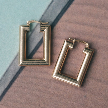 Vintage Square Hoop Earrings - Lost Owl Jewelry