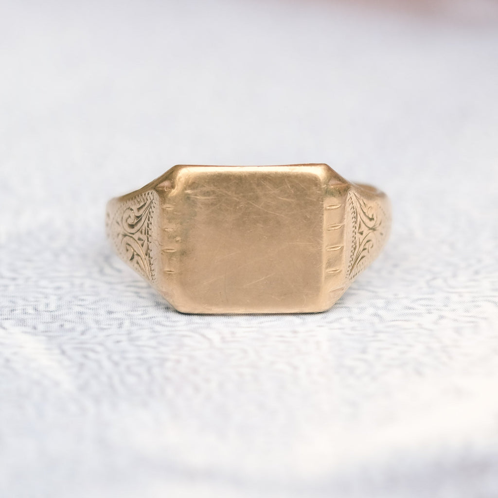 Vintage Square Signet Ring - Lost Owl Jewelry