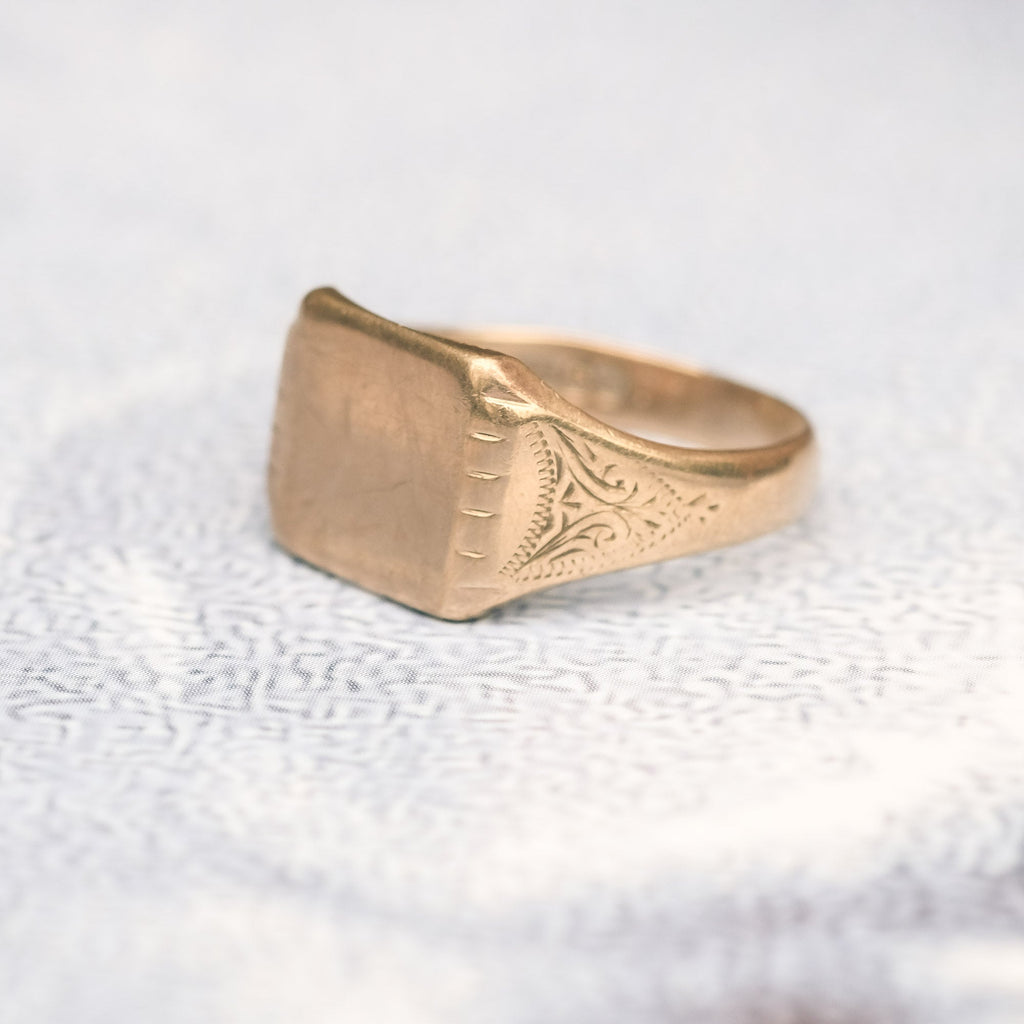 Vintage Square Signet Ring - Lost Owl Jewelry