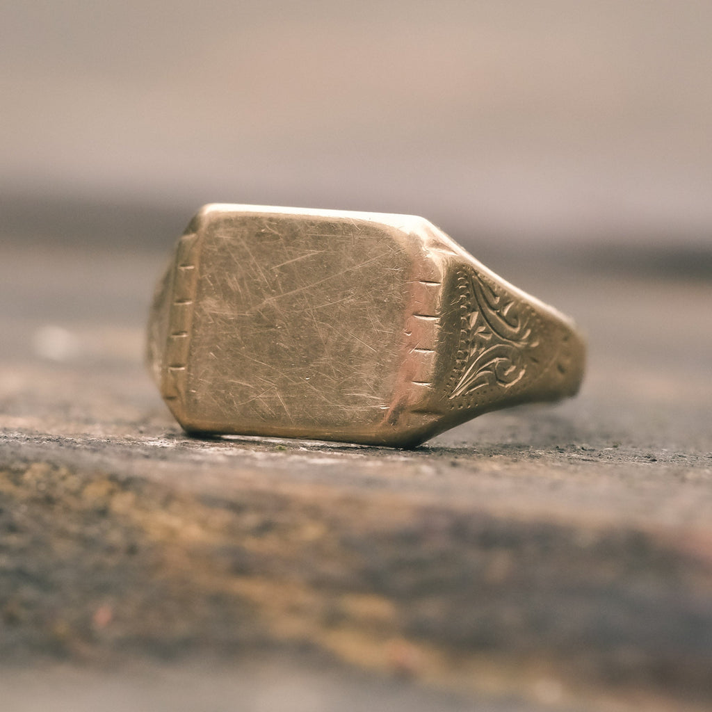 Vintage Square Signet Ring - Lost Owl Jewelry
