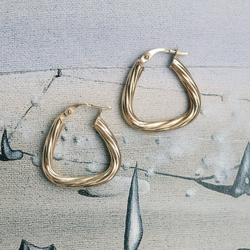 Vintage Stirrup Hoop Earrings - Lost Owl Jewelry