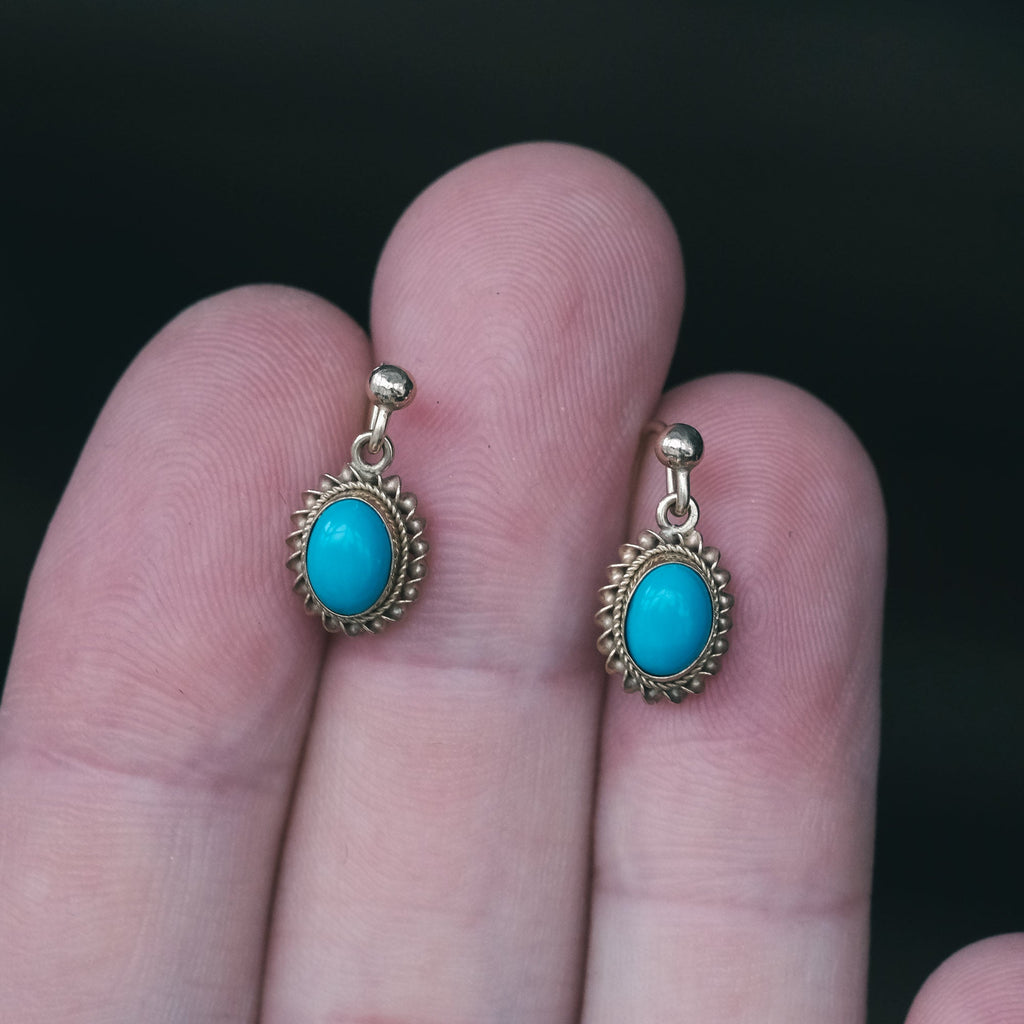 Vintage Turquoise Earrings - Lost Owl Jewelry