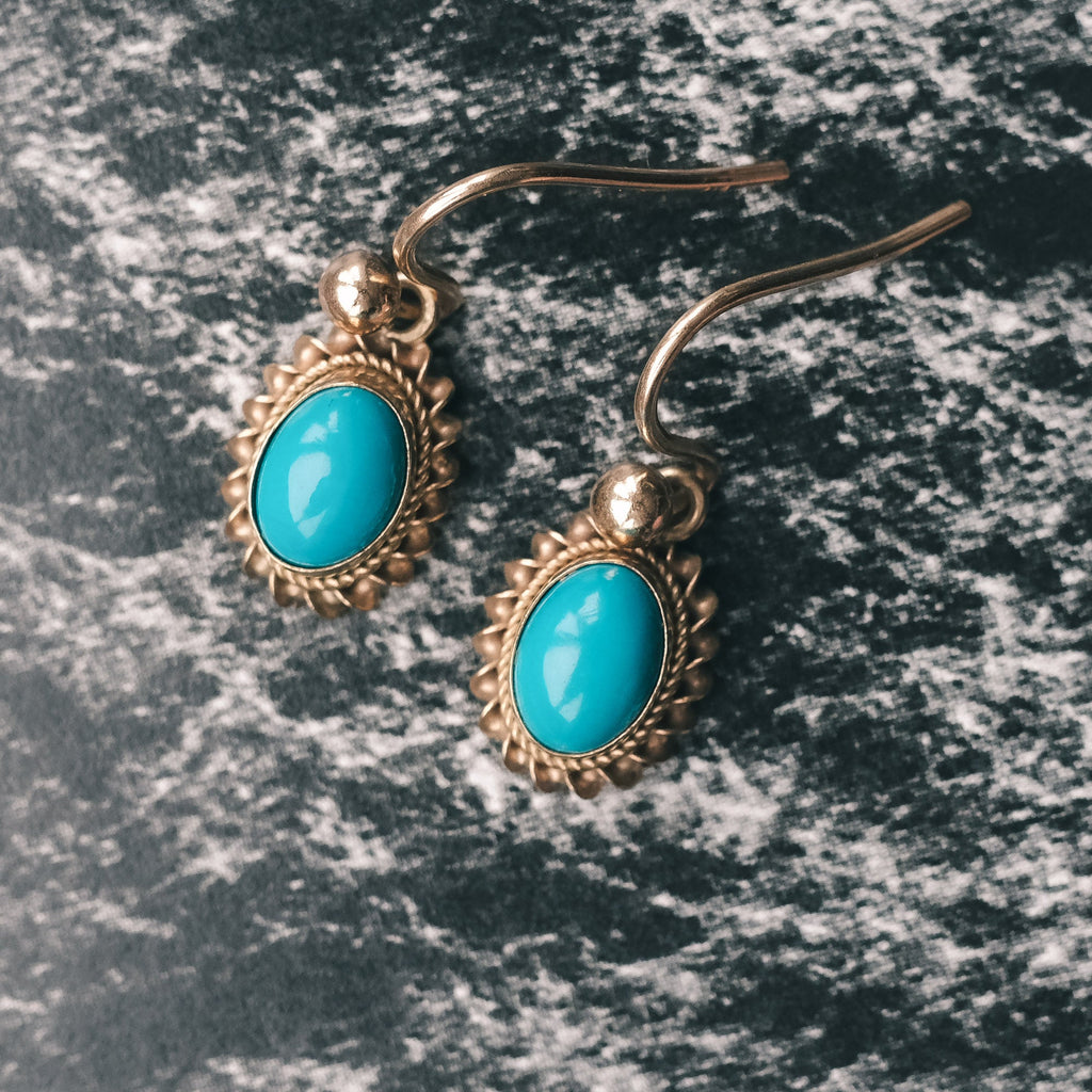 Vintage Turquoise Earrings - Lost Owl Jewelry