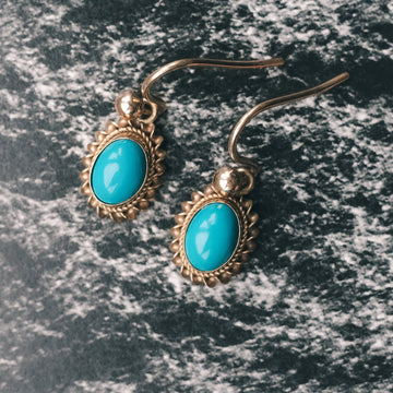 Vintage Turquoise Earrings - Lost Owl Jewelry