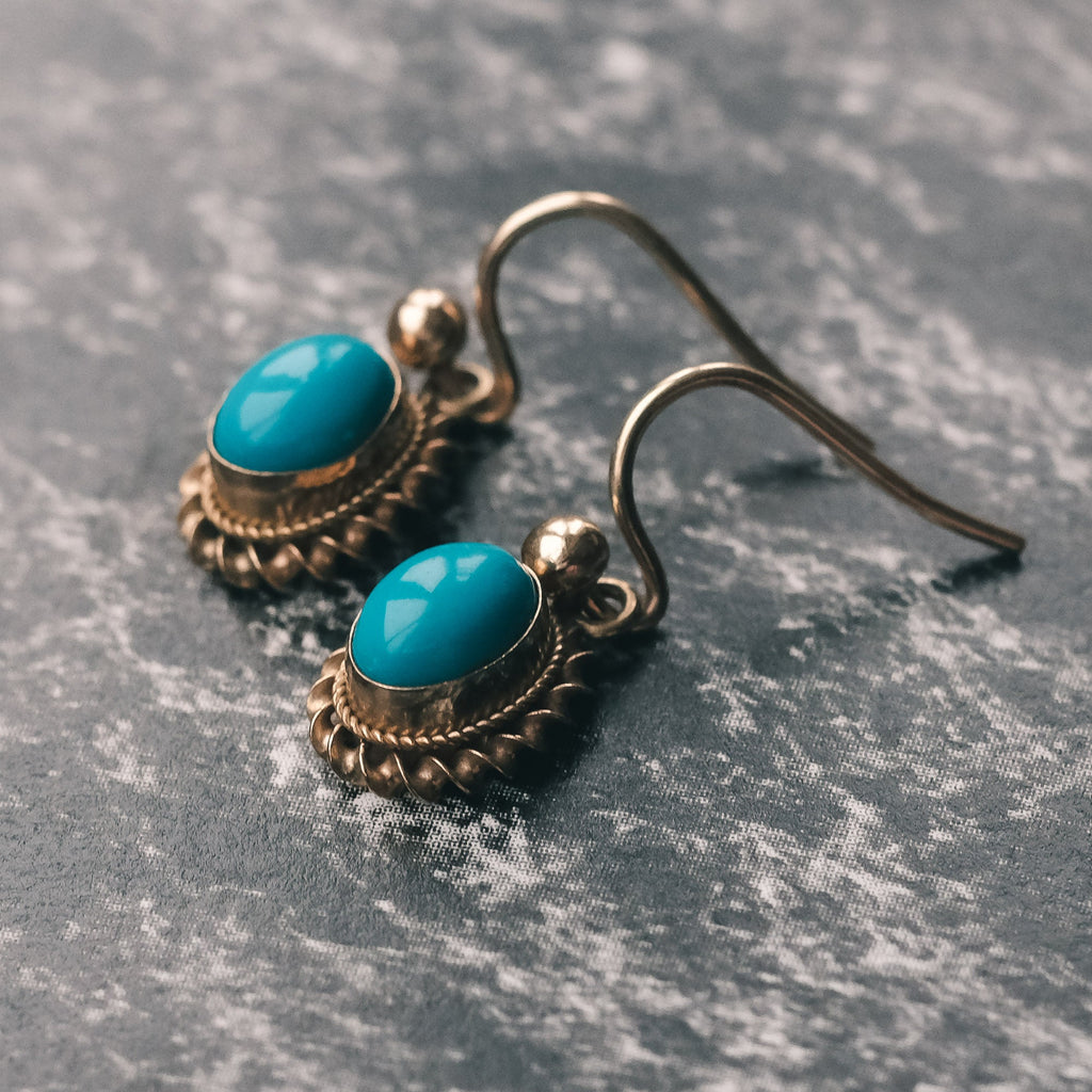 Vintage Turquoise Earrings - Lost Owl Jewelry