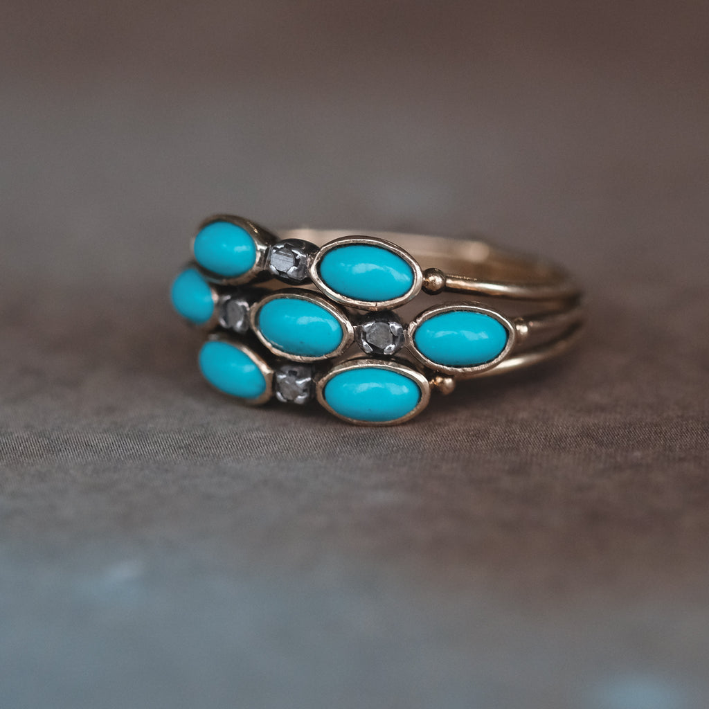 Vintage Turquoise Harem Ring - Lost Owl Jewelry