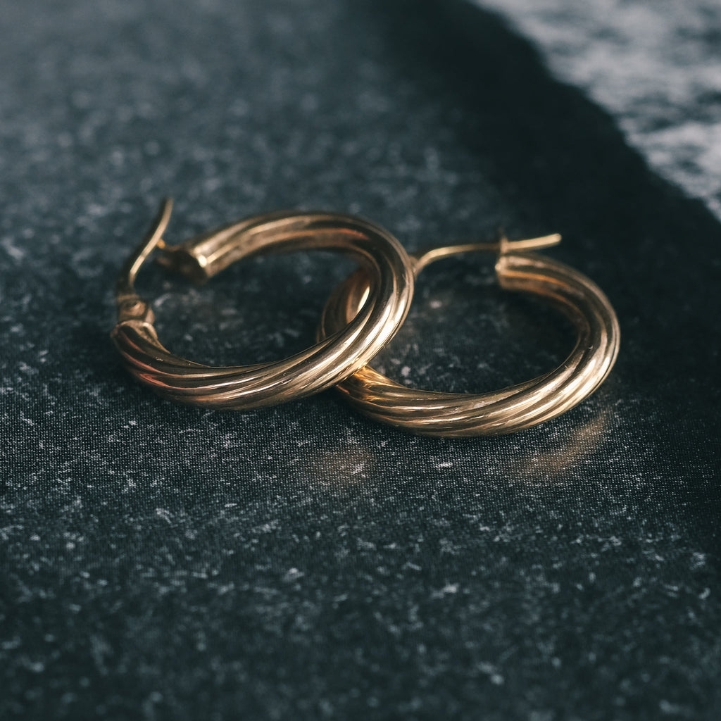 Vintage Twisted Hoop Earrings - Lost Owl Jewelry