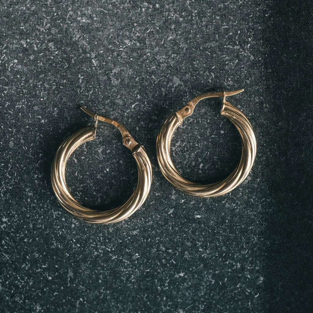 Vintage Twisted Hoop Earrings - Lost Owl Jewelry