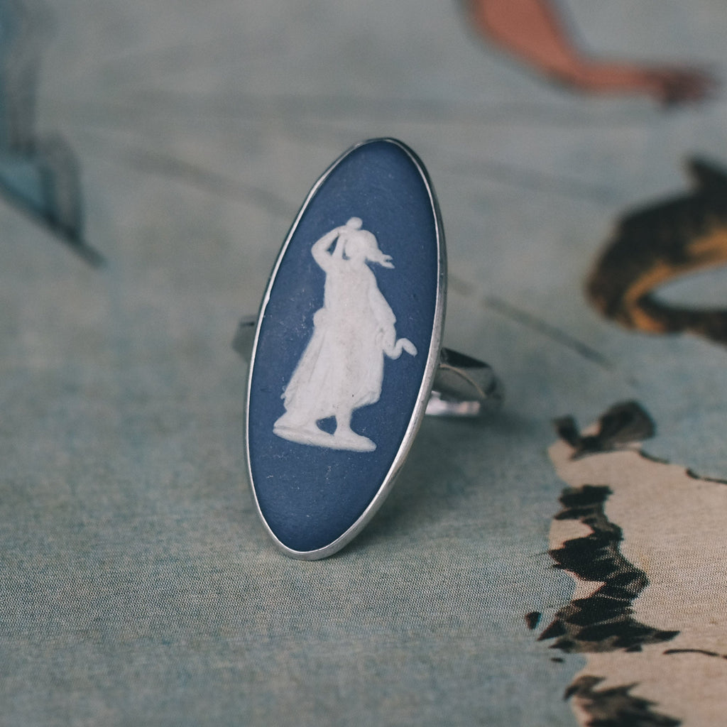 Vintage Wedgwood Hygieia Cameo Ring - Lost Owl Jewelry