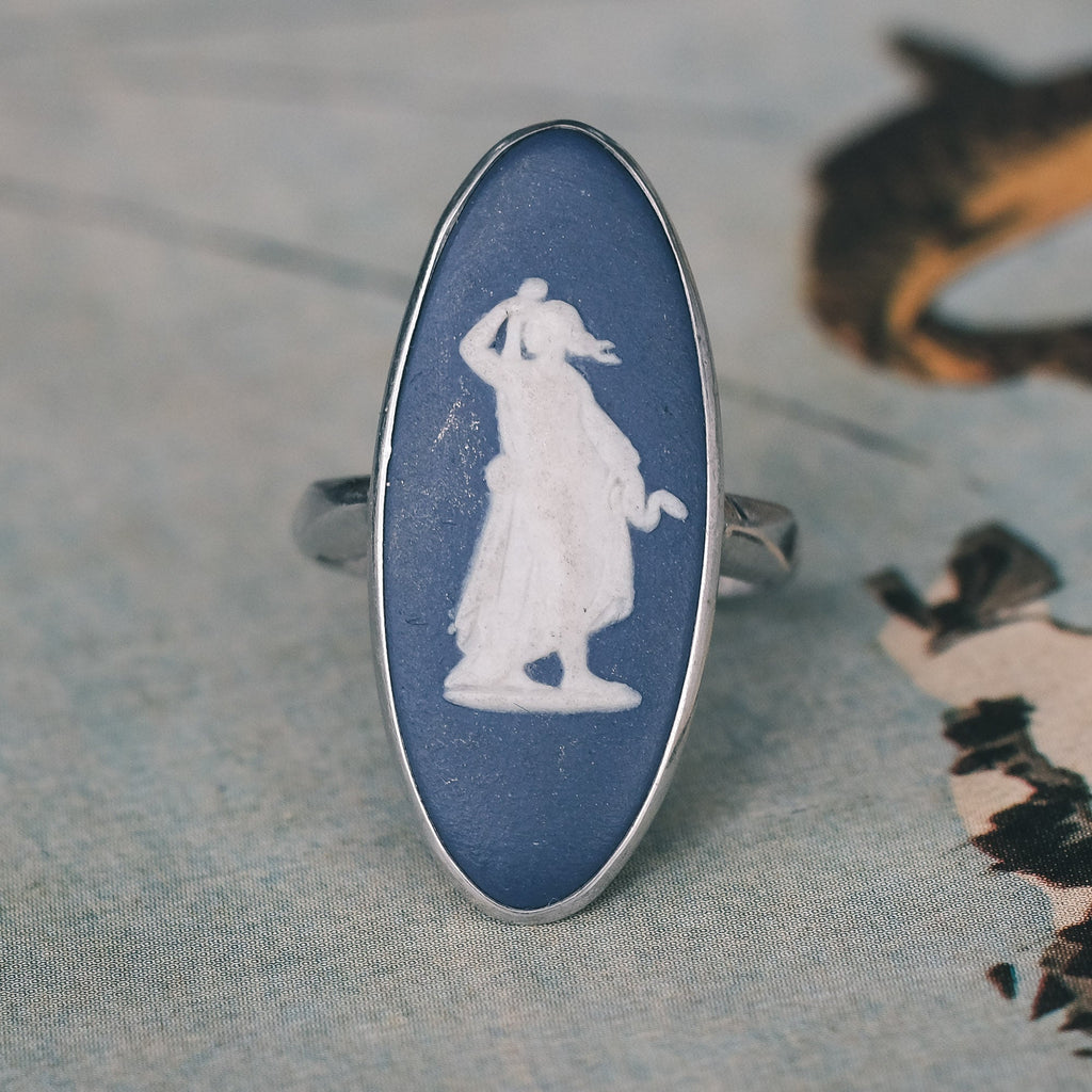 Vintage Wedgwood Hygieia Cameo Ring - Lost Owl Jewelry