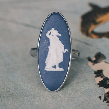 Vintage Wedgwood Hygieia Cameo Ring - Lost Owl Jewelry