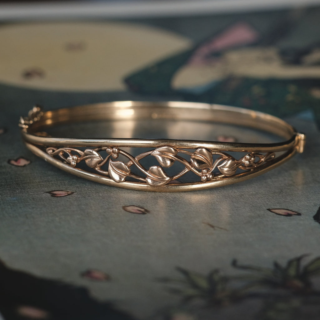 Vintage Welsh Gold Bangle - Lost Owl Jewelry