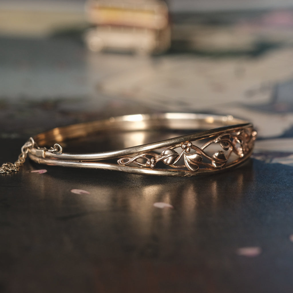 Vintage Welsh Gold Bangle - Lost Owl Jewelry