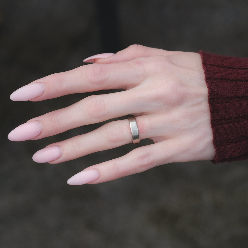 Vintage White Gold Flat Band - Lost Owl Jewelry