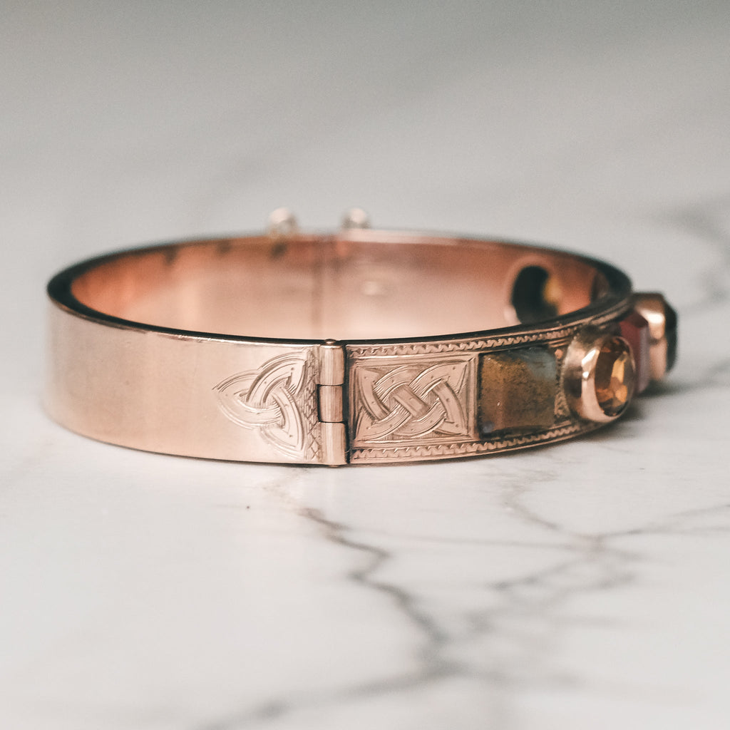 1854 Scottish Agate Bangle - Lost Owl Jewelry