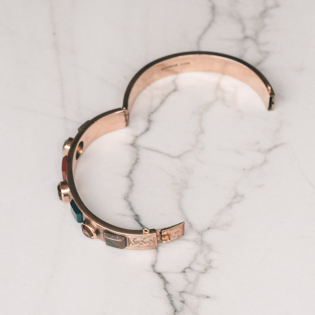 1854 Scottish Agate Bangle - Lost Owl Jewelry