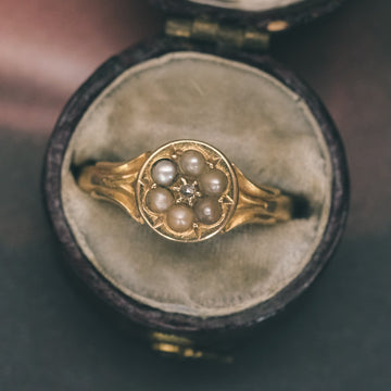 1867 Pearl Rose Ring - Lost Owl Jewelry