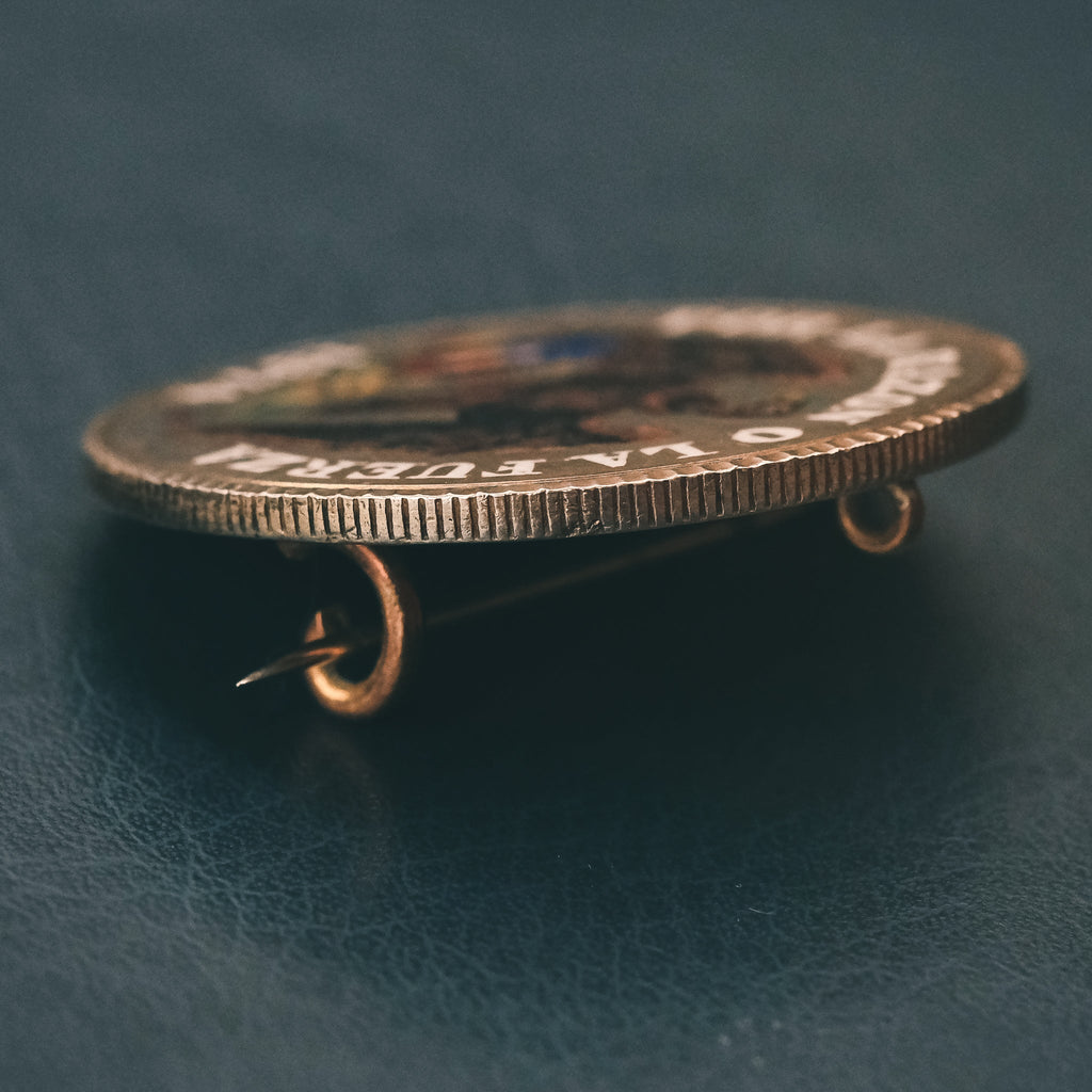 1874 Chilean Peso Brooch - Lost Owl Jewelry