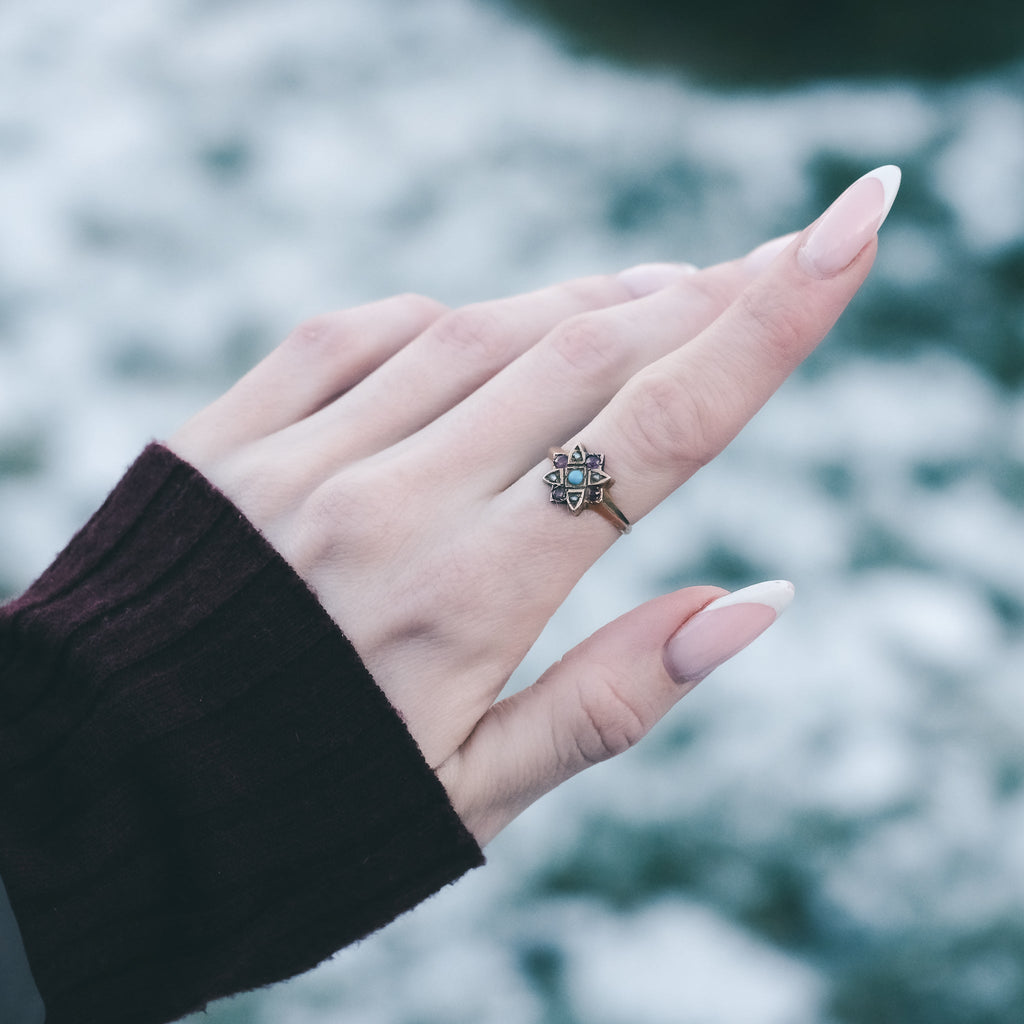 1876 Flower Cluster Ring - Lost Owl Jewelry