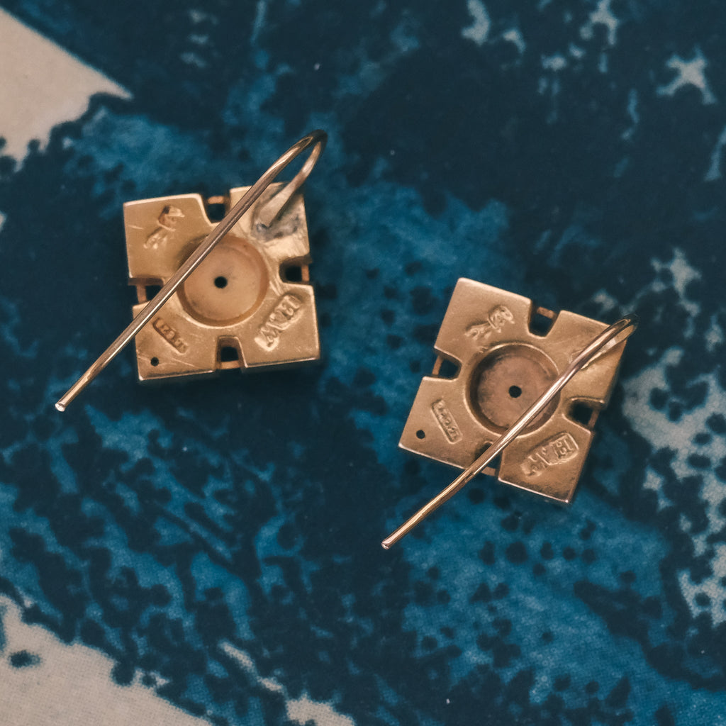 1884 Etruscan Revival Earrings - Lost Owl Jewelry